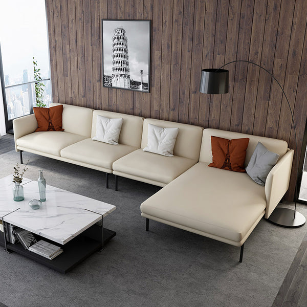 Mokdern L-Shaped modular 4-Seat Leather sofa