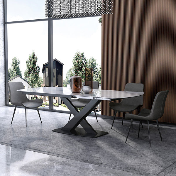 Mokdern 70.8'' Swivel stretchable marble dining table