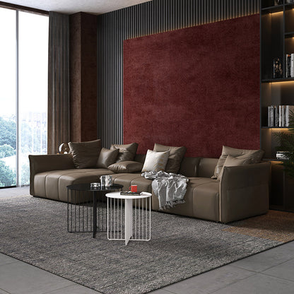 Mokdern 3-seat L-shaped sofa.leather sofa