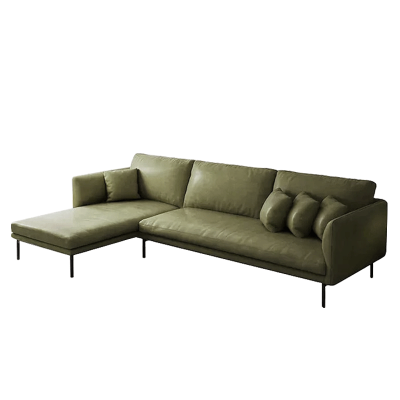 Mokdern L shaped 3-seat living room leather sofa