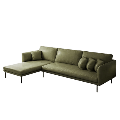 Mokdern L shaped 3-seat living room leather sofa
