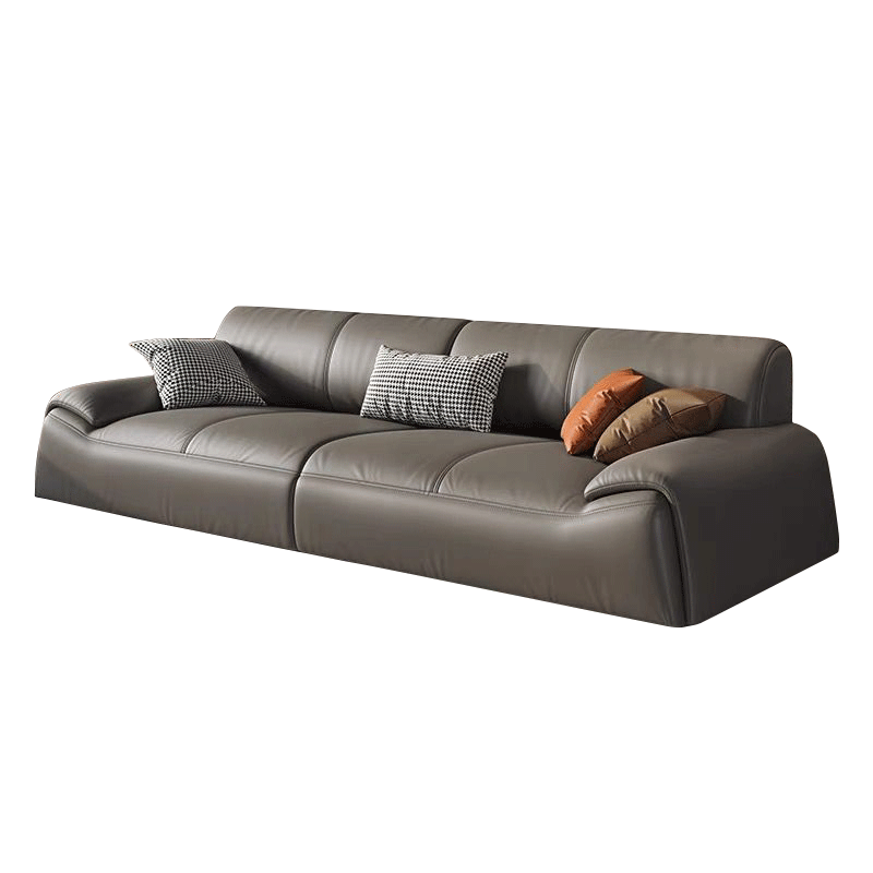 Mokdern 4-Seat standard round arms leather sofa