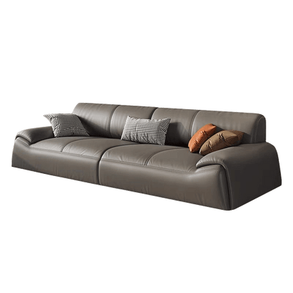 Mokdern 4-Seat standard round arms leather sofa