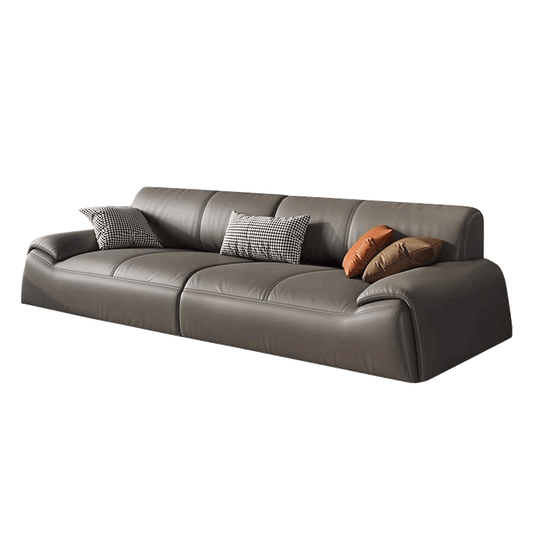 Mokdern 4-Seat standard round arms leather sofa
