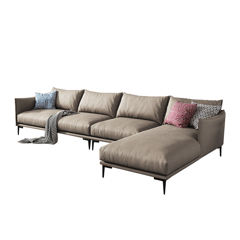 Mokdern 4-Seat L-shaped Modular Leather sofa