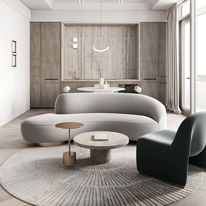 Mokdern multi-seat curved fabric sofa,Velvet sofa