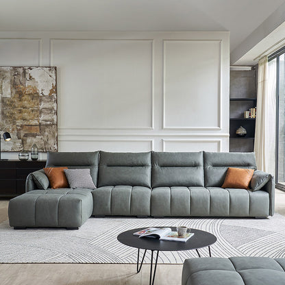 Mokdern L-shaped modular 4-Seat fabric sofa