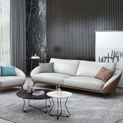 Mokdern Standard 2-Seat round arms Leather Sofa