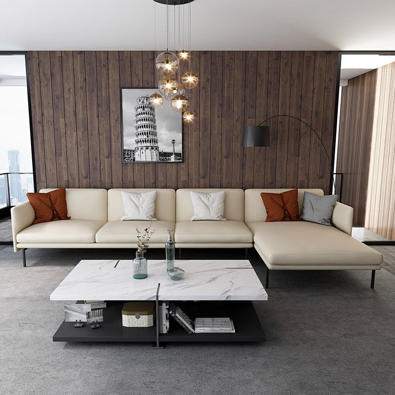 Mokdern L-Shaped modular 4-Seat Leather sofa