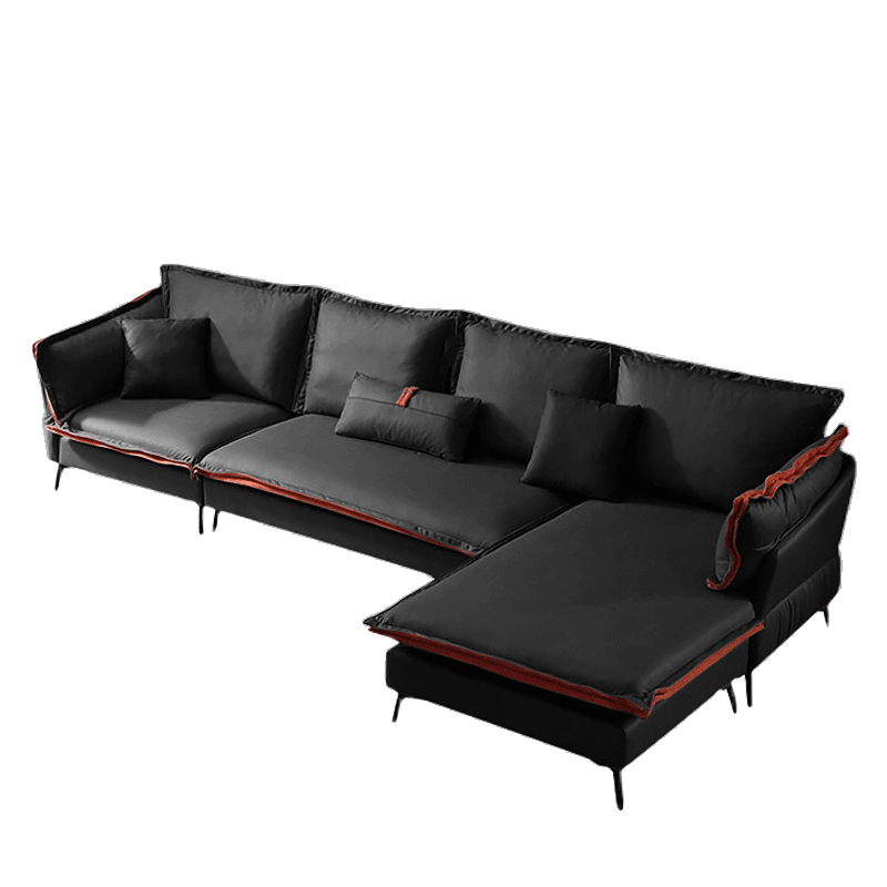 Mokdern L-shaped 4-seat living room fabric sofa