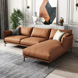 Mokdern 4-Seat L-shaped Modular Leather sofa