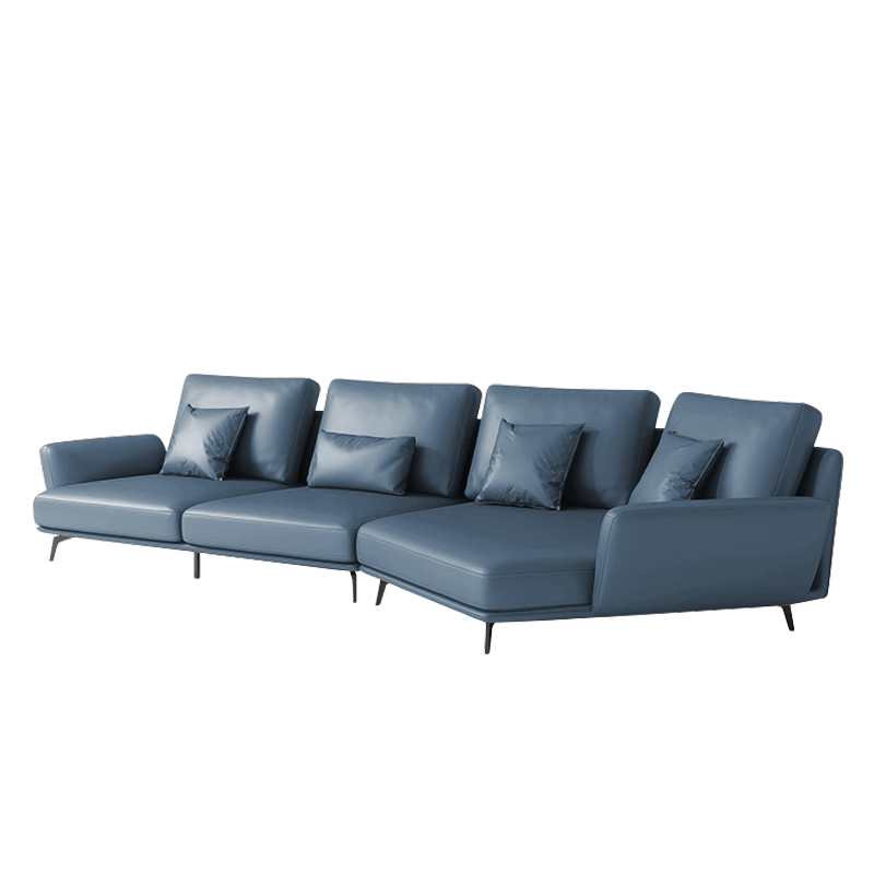 Mokdern curved 4-seat living room leather sofa