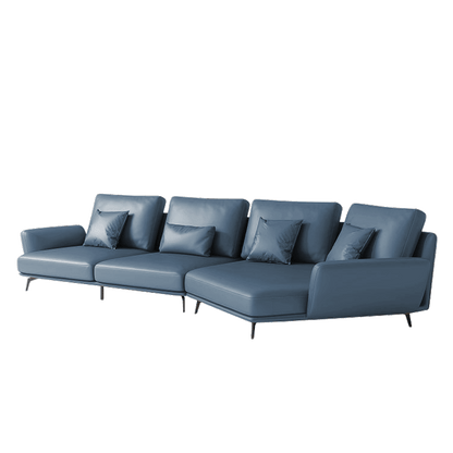Mokdern curved 4-seat living room leather sofa