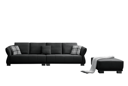 Mokdern Standard 4-Seat leather Sofa With Footrest