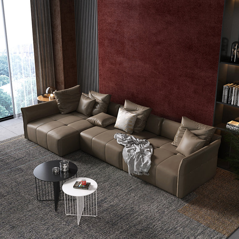 Mokdern 3-seat L-shaped sofa.leather sofa