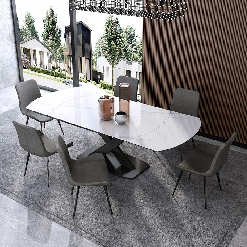 Mokdern 70.8'' Swivel stretchable marble dining table