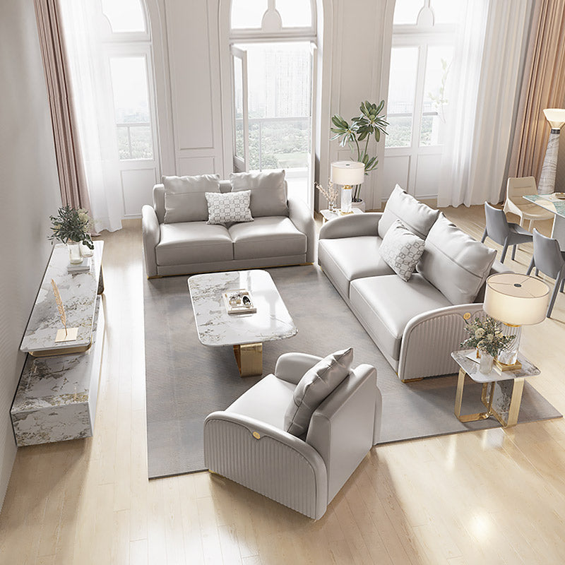 Mokdern 2-seat standard arms leather sofa