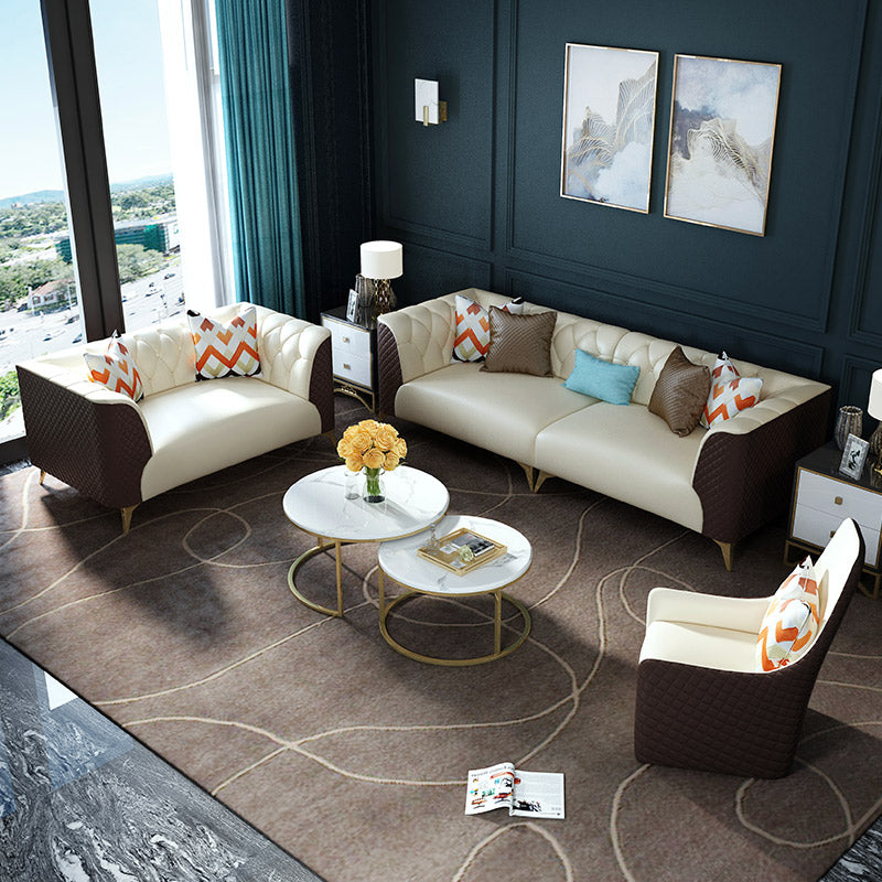 Mokdern standard 4-seat living room leather sofa