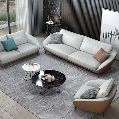 Mokdern Standard 2-Seat round arms Leather Sofa