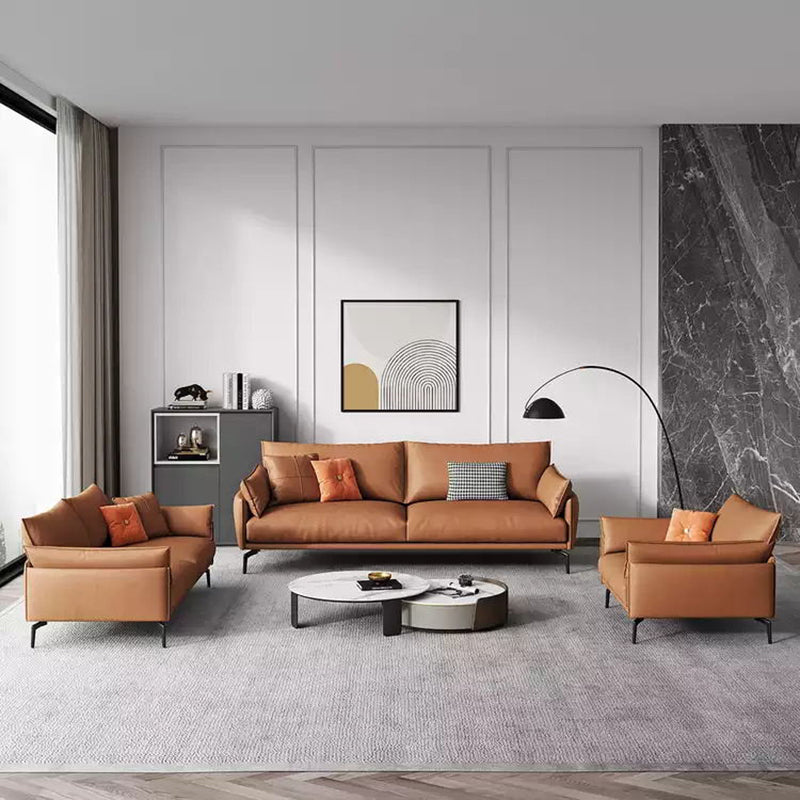 Mokdern standard 3-seat arms leather sofa