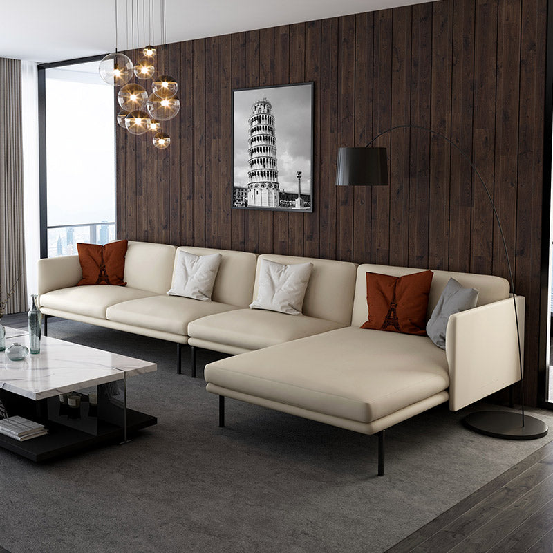 Mokdern L-Shaped modular 4-Seat Leather sofa