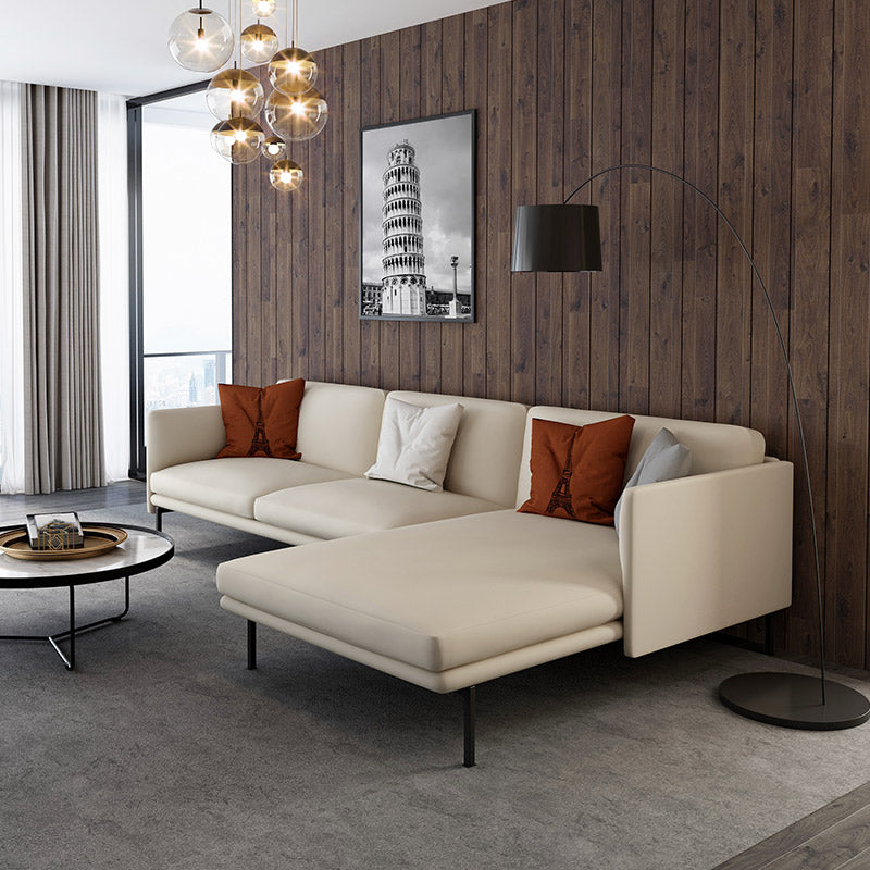 Mokdern L-Shaped modular 4-Seat Leather sofa