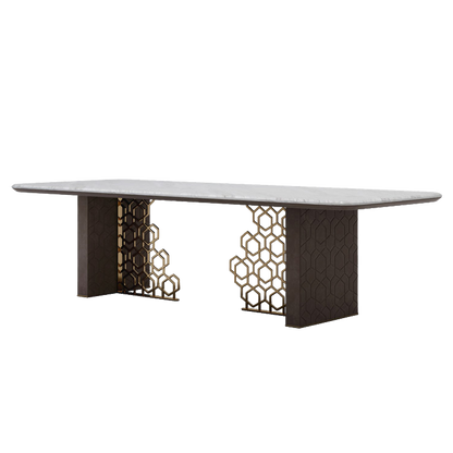 Mokdern 78.7″ Square Marble Dining Table