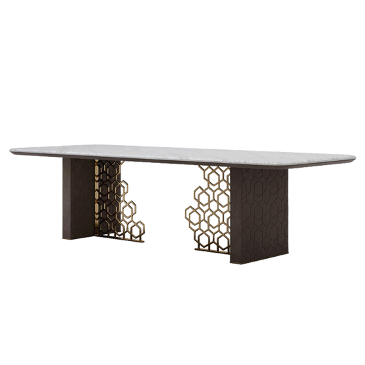 Mokdern 78.7″ Square Marble Dining Table