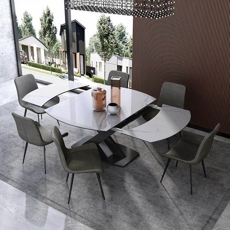 Mokdern 70.8'' Swivel stretchable marble dining table