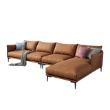 Mokdern 4-Seat L-shaped Modular Leather sofa