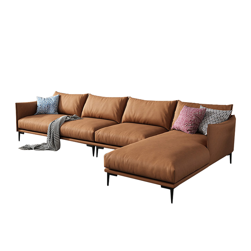 Mokdern 4-Seat L-shaped Modular Leather sofa