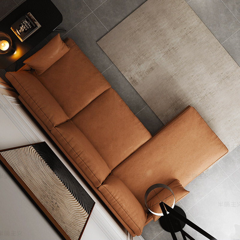 Mokdern L shaped 3-seat living room leather sofa