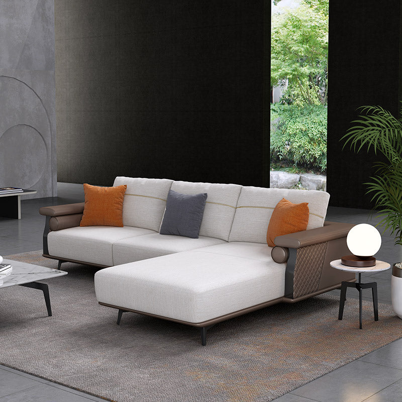 Mokdern L-Shaped modular 4-seat leather sofa