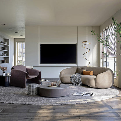 Mokdern curved 3-Seat Fabric sofa,velvet sofa