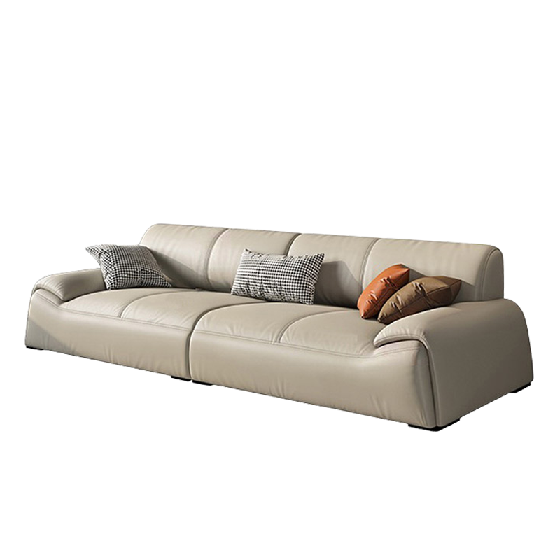 Mokdern 4-Seat standard round arms leather sofa