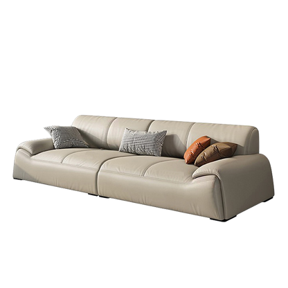 Mokdern 4-Seat standard round arms leather sofa
