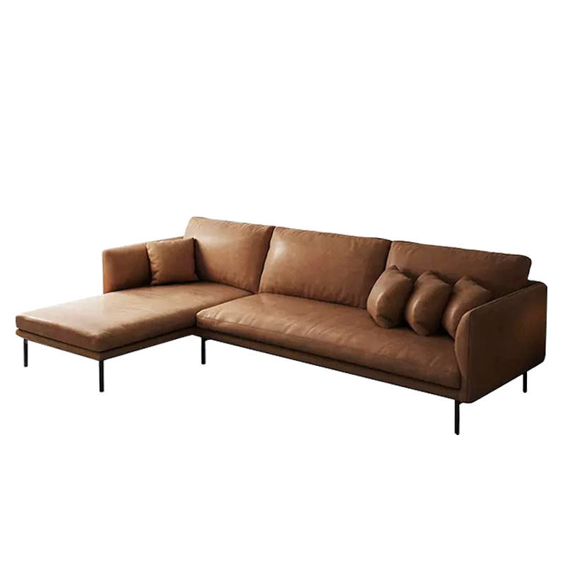 Mokdern L shaped 3-seat living room leather sofa