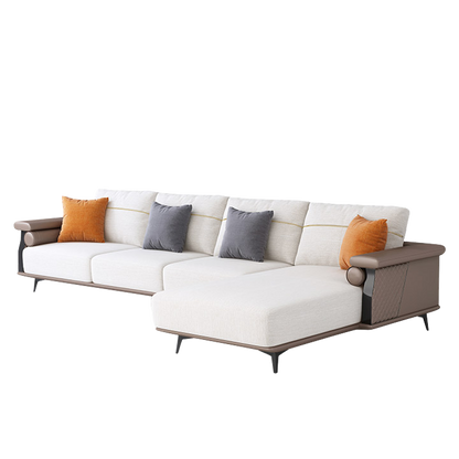 Mokdern L-Shaped modular 4-seat leather sofa
