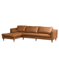 Mokdern 3-seat L shaped living room leather sofa