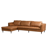 Mokdern 3-seat L shaped living room leather sofa