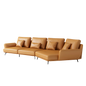 Mokdern curved 4-seat living room leather sofa