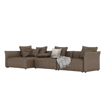 Mokdern 3-seat L-shaped sofa.leather sofa