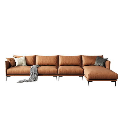 Mokdern 4-Seat L-shaped Modular Leather sofa
