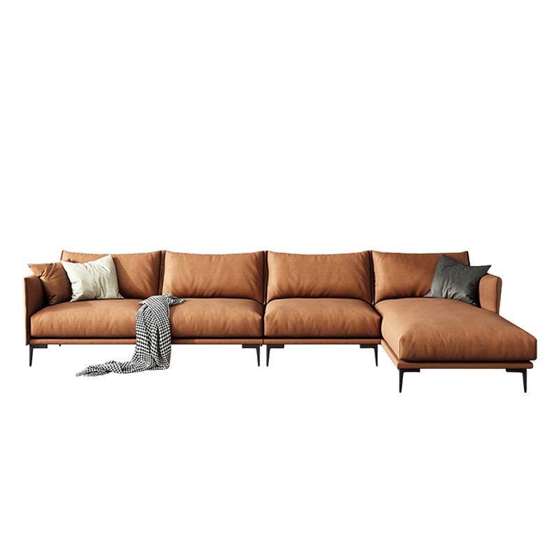 Mokdern 4-Seat L-shaped Modular Leather sofa