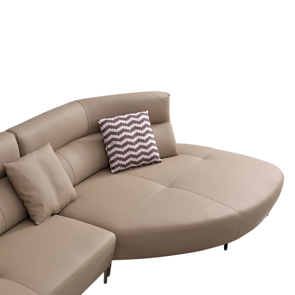 Mokdern 3-seat L-Shaped reclining leisure leather sofa