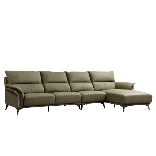 Mokdern L-shaped 4-seat Modular leather sofa