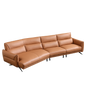 Mokdern 4-Seat Curved Leather Sofa