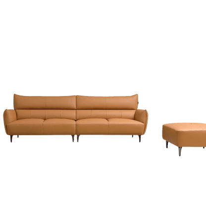 Mokdern 4-Seat Modular Leather Sofa With Footrest