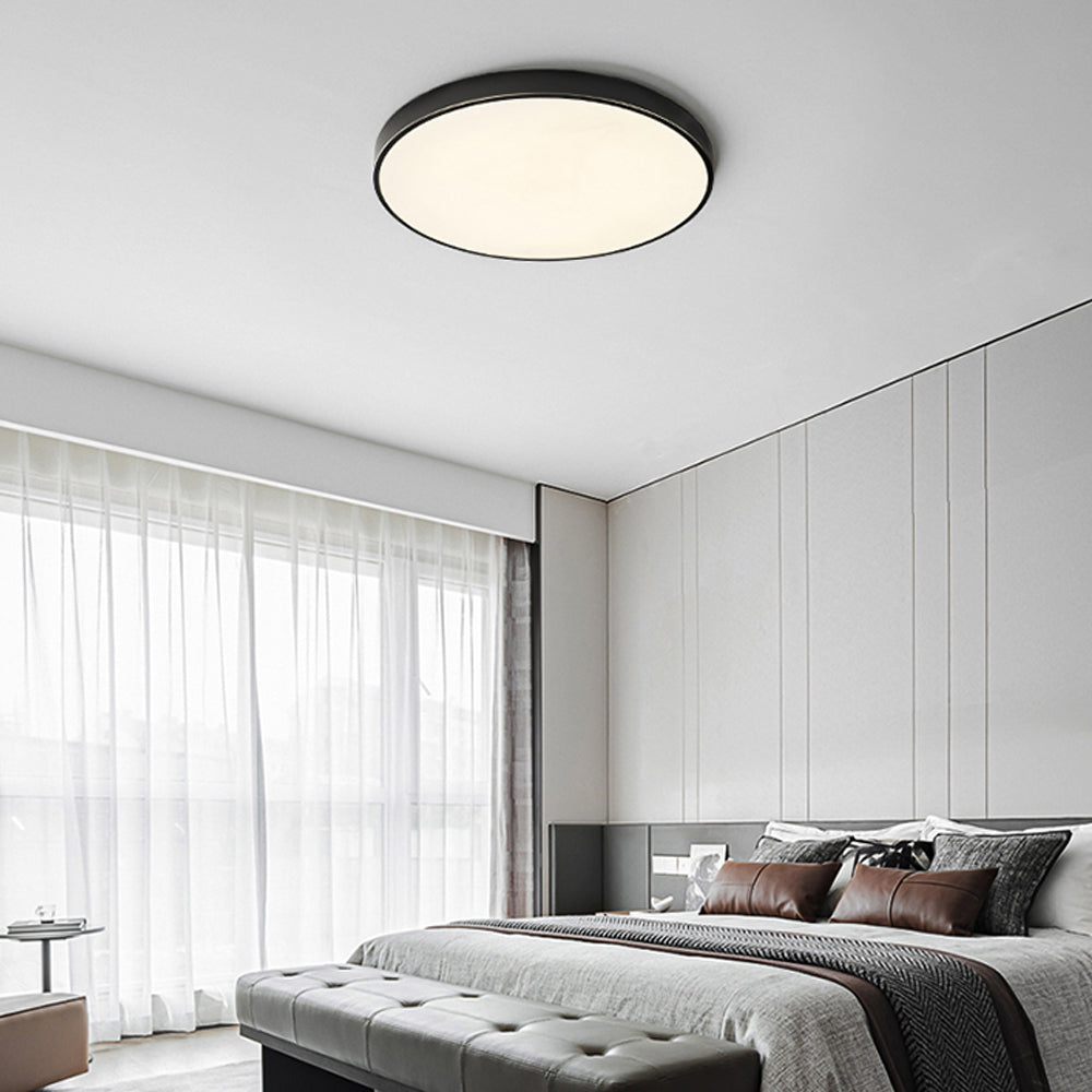 Mokdern round three-color LED ceiling lamp