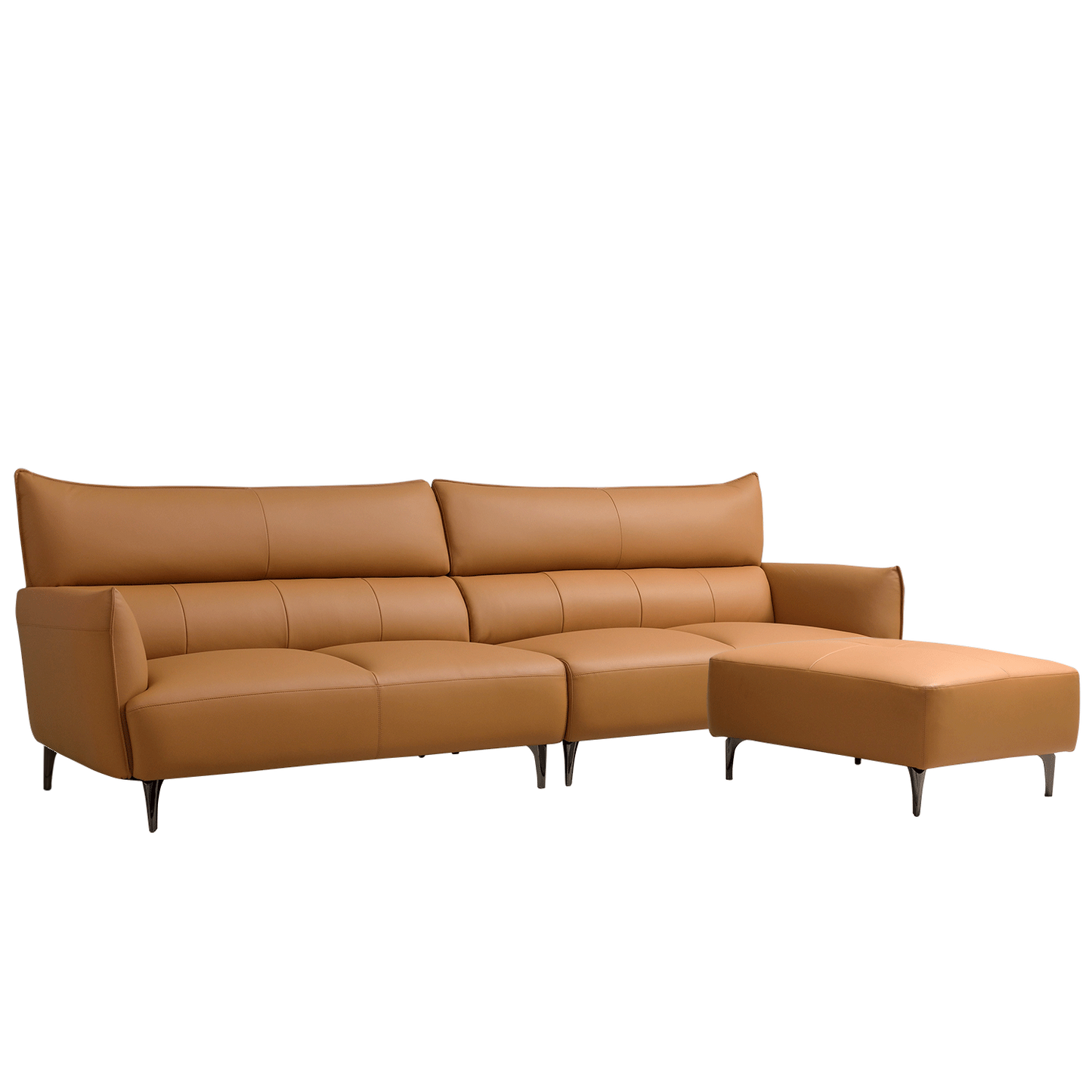 Mokdern 4-Seat Modular Leather Sofa With Footrest
